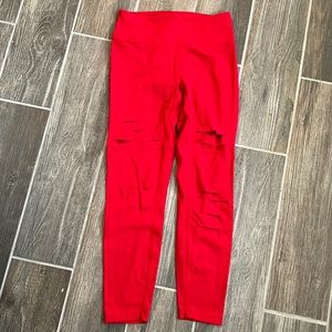 Zyia red slashed leggings- size 4